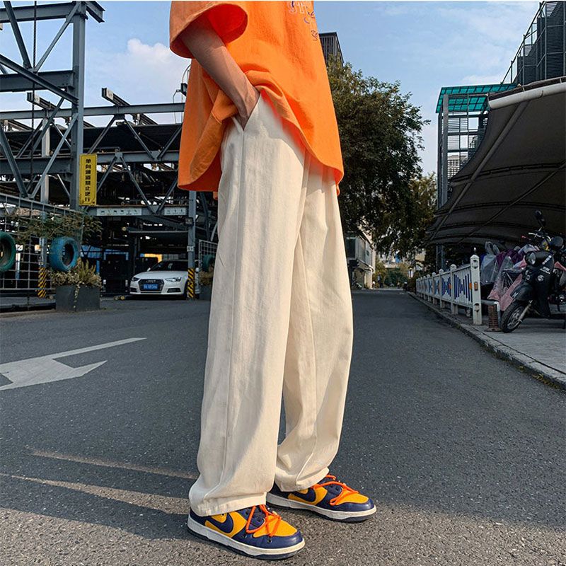 潮流日系寬鬆百搭通勤直筒運動休閒褲