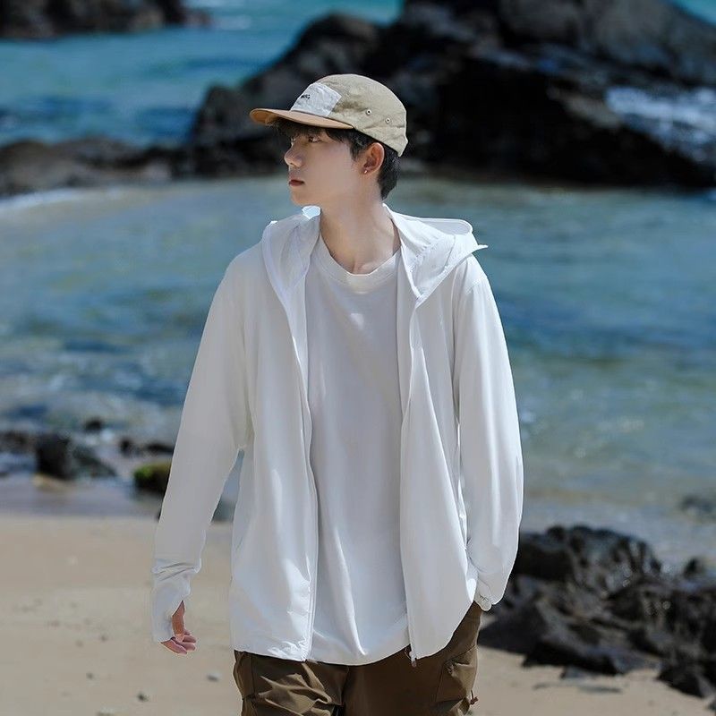 UPF50+冰絲薄款防紫外線速乾戶外運動防曬開衫