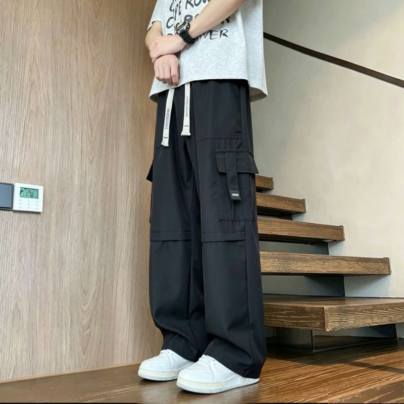 寬松百搭大碼潮流休閑直筒工裝褲