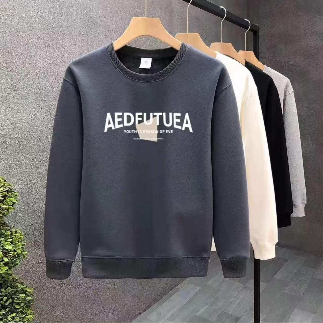 韓版潮流休閒圓領寬鬆打底百搭運動長袖T恤