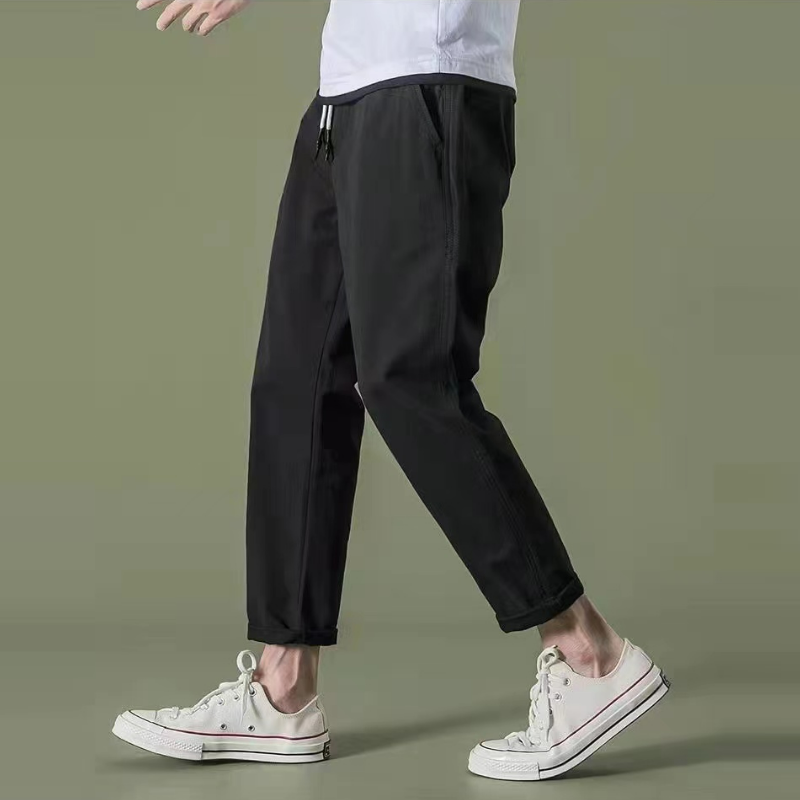 薄款直筒潮流純色休閒百搭寬鬆九分工裝褲