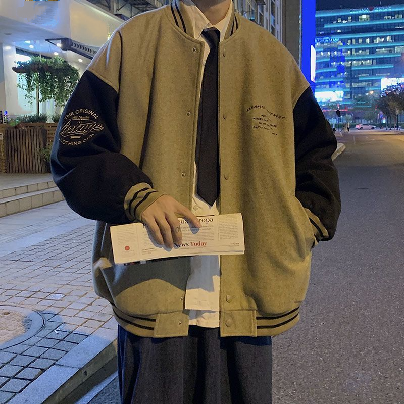 潮牌棒球服ins潮流撞色夾克