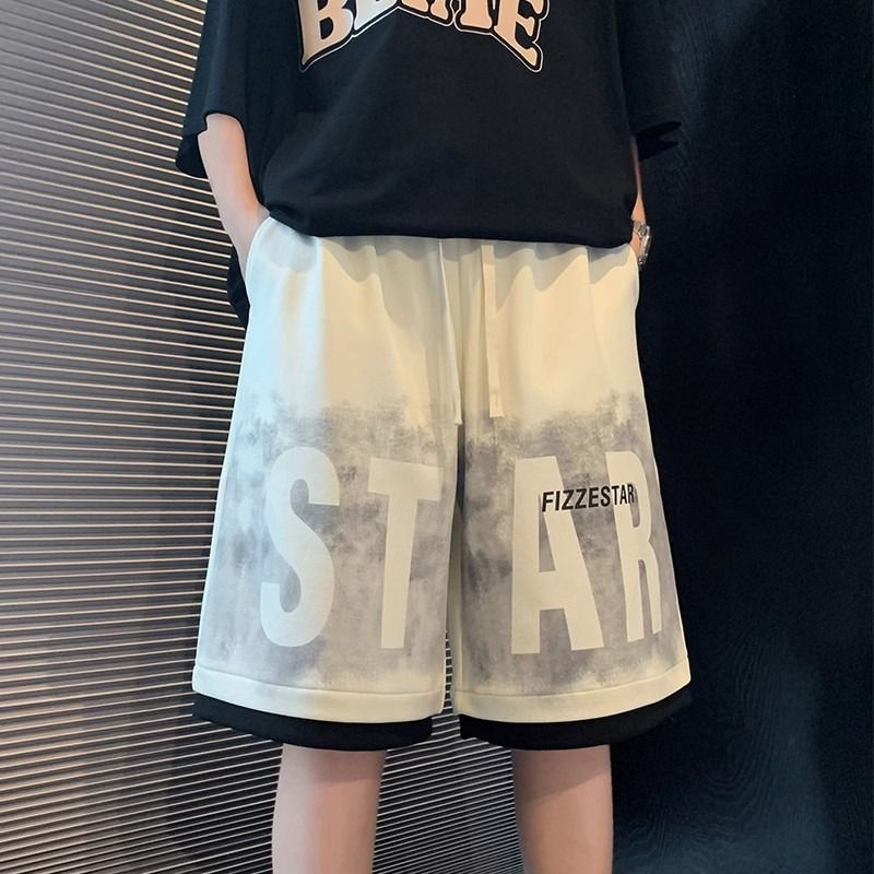 美式高街oversize五分休閒寬鬆運動褲