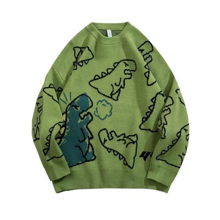 潮牌街頭卡通滿印圓領ins針織衫
