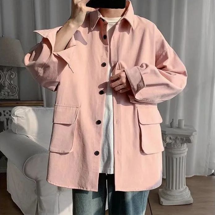 潮流休閒韓版帥氣百搭工裝長袖開衫