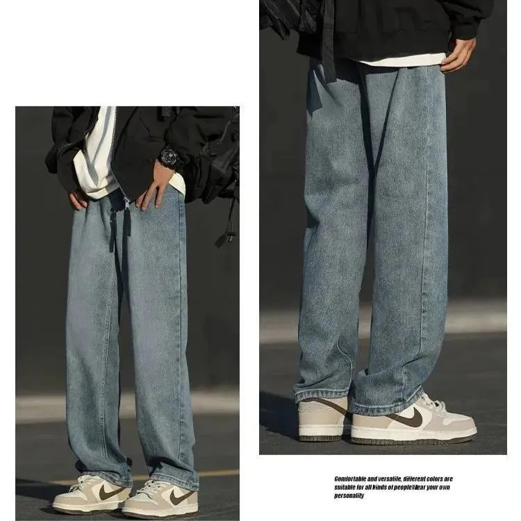 復古牛仔潮牌美式直筒長褲褲裝