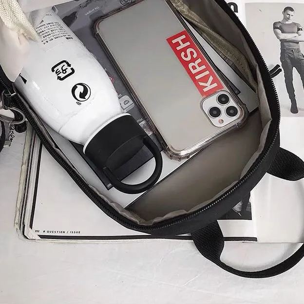 日系休閑大容量撞色斜挎單肩胸包