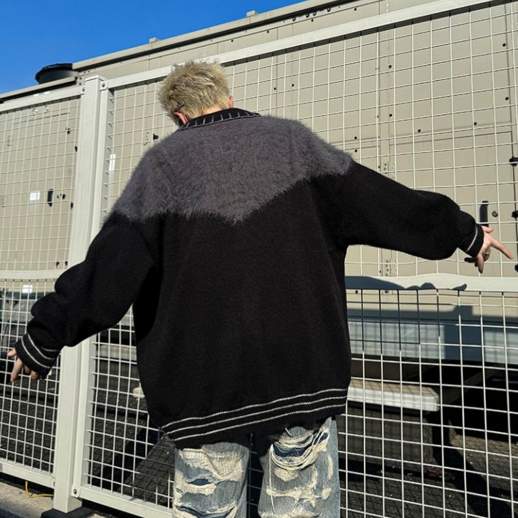 潮牌復古毛衣保暖小眾設計感針織開衫