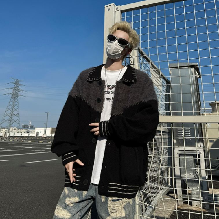 潮牌復古毛衣保暖小眾設計感針織開衫