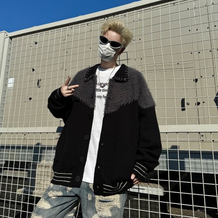 潮牌復古毛衣保暖小眾設計感針織開衫