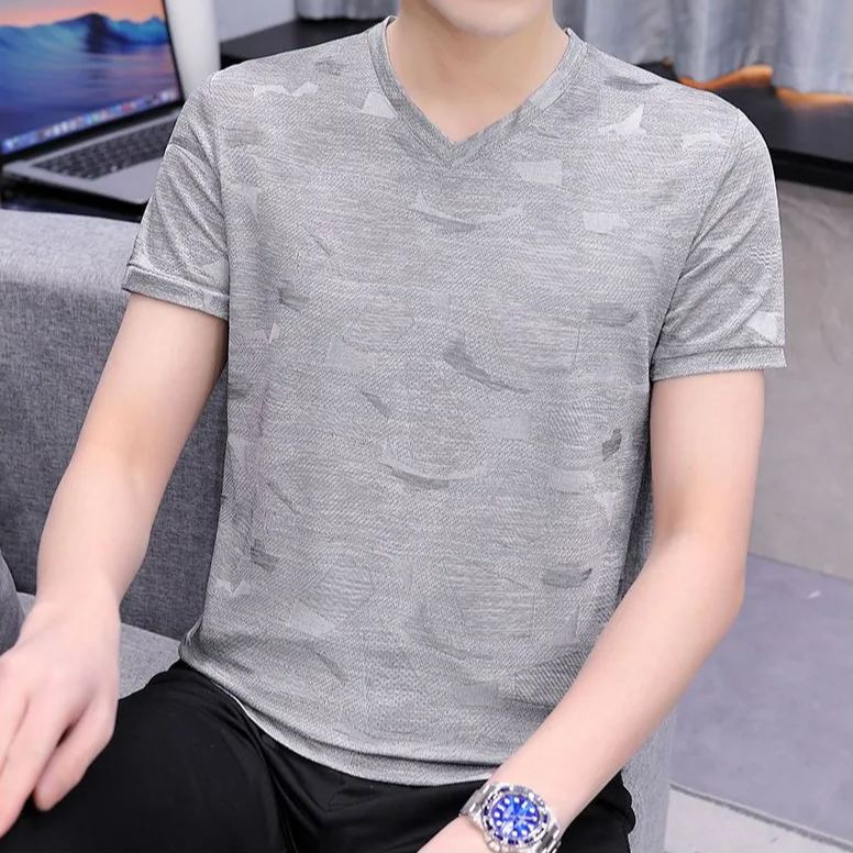 時尚潮流百搭休閒涼感冰絲短袖T恤