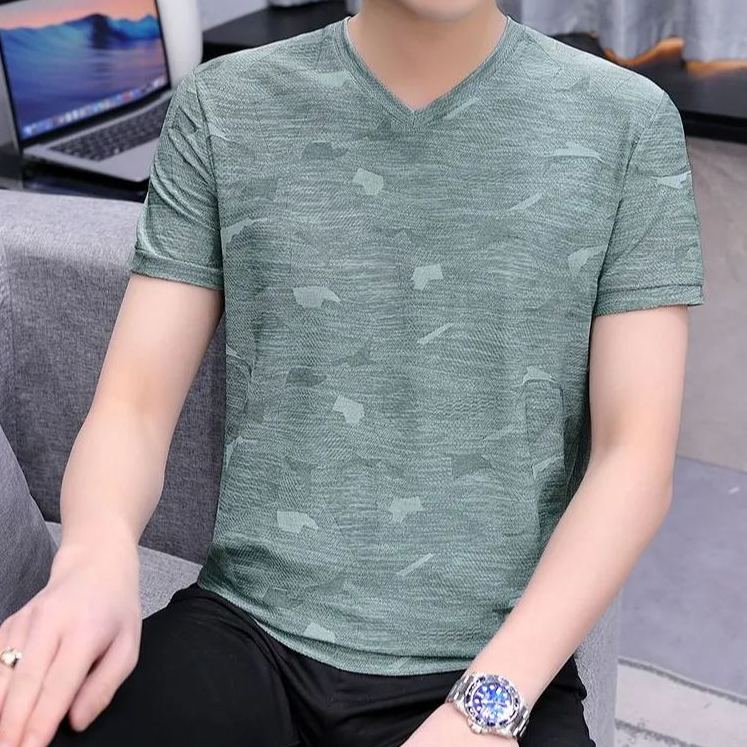 時尚潮流百搭休閒涼感冰絲短袖T恤