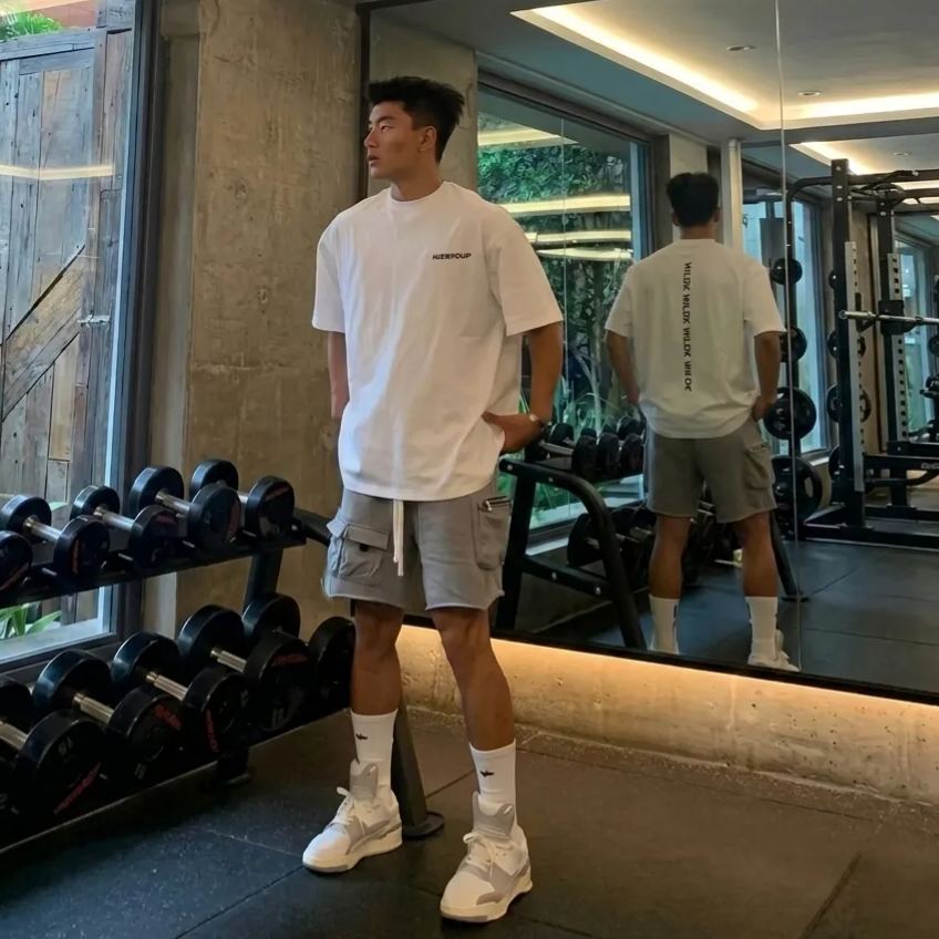 美式寬鬆簡約休閒百搭圓領純棉短袖T恤