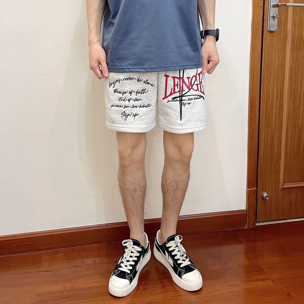 美式街頭四分不過膝寬鬆籃球運動休閒短褲