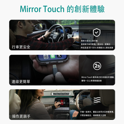 Ottocast Mirror Touch｜無線雙向鏡像＋快速充電 CarPlay 轉接器