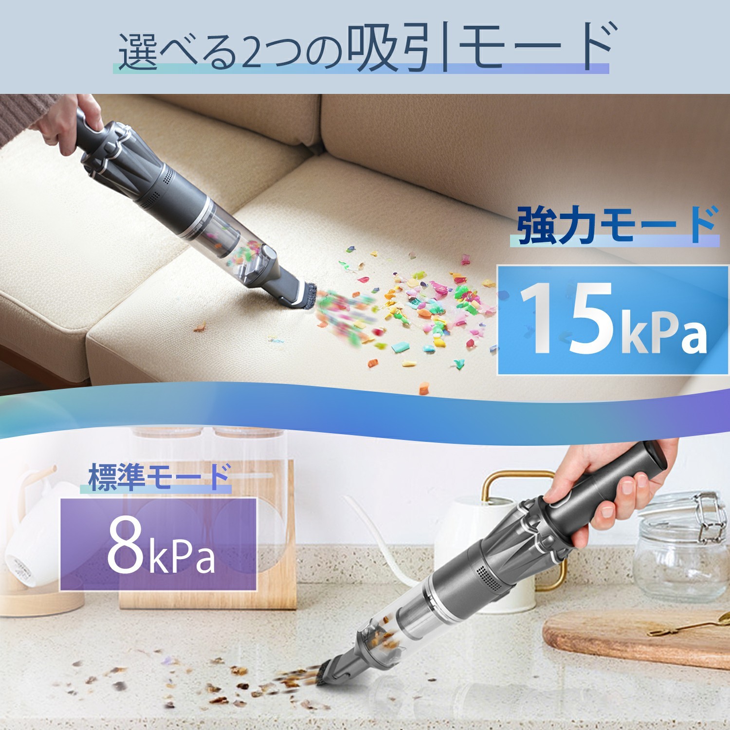 【超軽量500gx充電スタンド付き】Yadea K12 ハンディクリーナー コードレス ハンディ掃除機 15kPa強力吸引 ハイパワー 軽量 充電スタンド付き ブラシレスモーター 車用掃除機 キーボード掃除/車内清掃/家具/家庭用