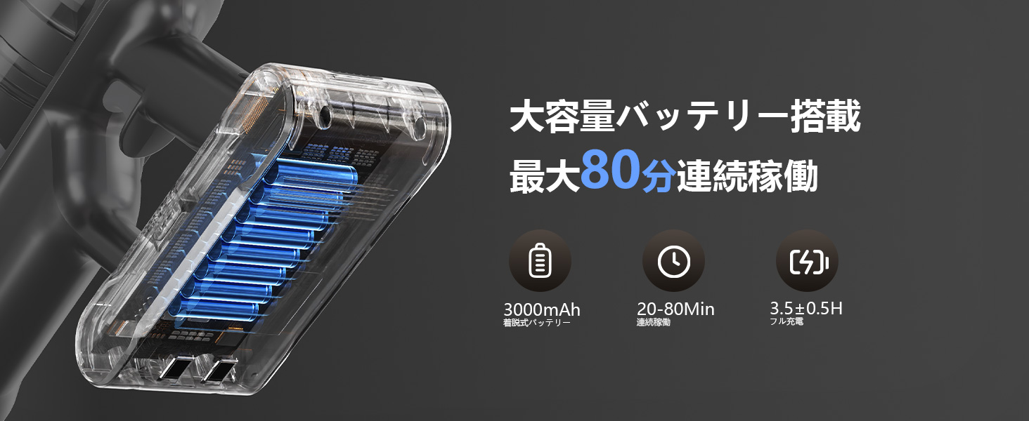公式】Yadea X7C ZERO コードレス掃除機 | 34000Pa強力吸引 3in1自動