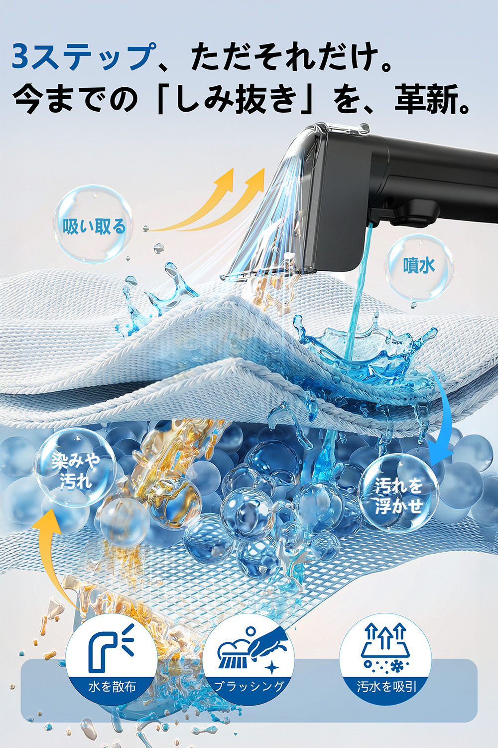 【60度お湯生成×14000Pa強力吸引】Yadea R6 カーペットクリーナー 加熱式 カーペット洗浄機 布洗浄機 染み抜き ソファクリーナー 絨毯クリーナー 水洗い 車用掃除機 バキュームクリーナーソファ洗浄 乾湿両用掃除機 カーペット/布製品/ペットシート/車内/ラグ/ソファ/絨毯/ぬいぐるみ/掃除用品【テレビ放映商品】