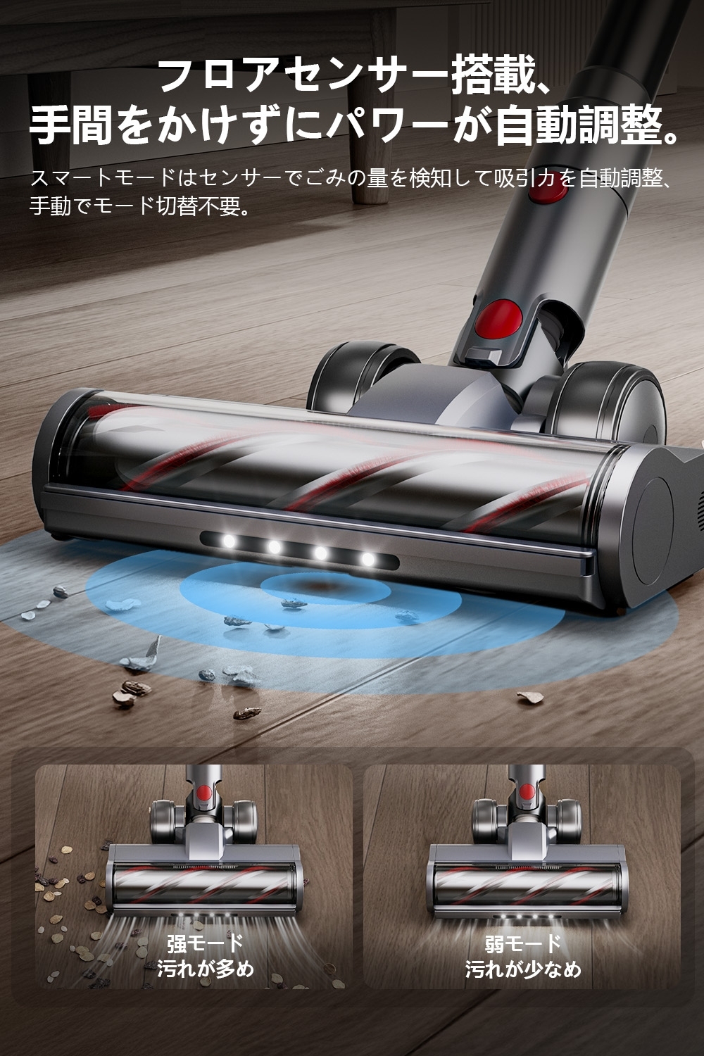 公式】Yadea X7C ZERO コードレス掃除機 | 34000Pa強力吸引 3in1自動