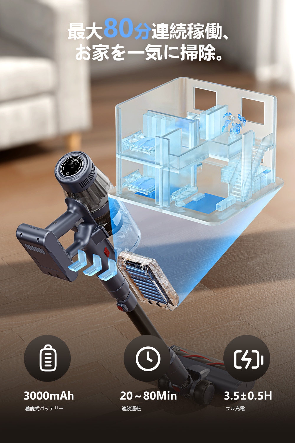 【3in1ドック付き×最大34000Pa吸引力】2025新登場 Yadea X7C ZERO 自動ごみ収集 スティッククリーナー ハイブリッド掃除機 自動充電 部品収納 ヘッドライド 吸引力自動変化 11段階パイプ 着脱式バッテリー サイクロン式 紙パック式