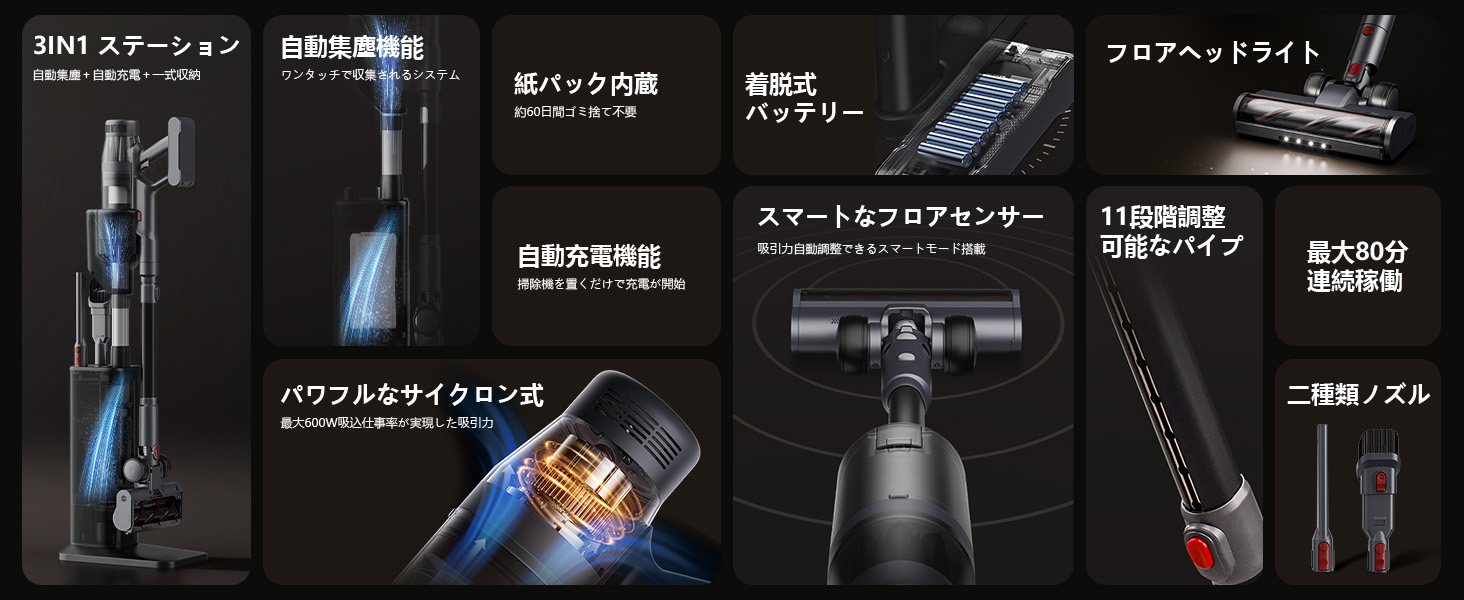 3in1ドック付き×最大34000Pa吸引力】2025新登場 Yadea X7C ZERO 自動