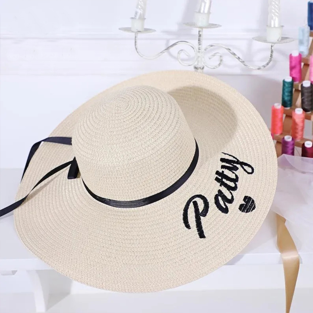 Customized beach hats, Bridesmaid Proposal, Floppy Beach hats, Custom Embroidery hat, Summer Embroidery Hat, Personalized Embroidered Hat