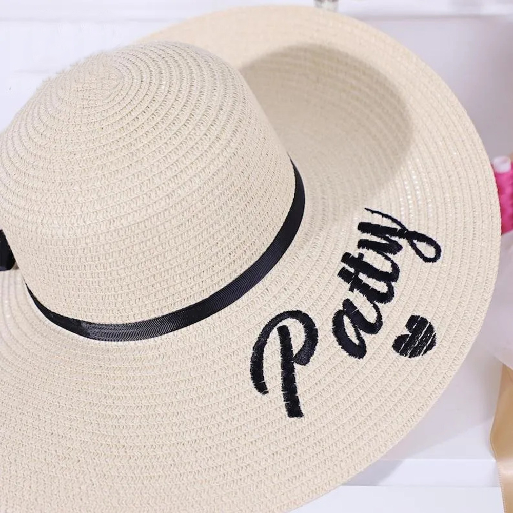 Customized beach hats, Bridesmaid Proposal, Floppy Beach hats, Custom Embroidery hat, Summer Embroidery Hat, Personalized Embroidered Hat