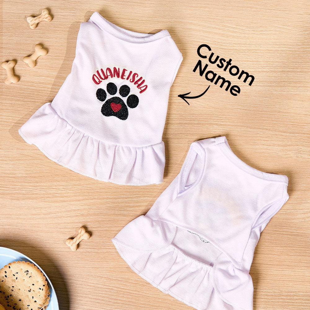 Personalized Dog & Cat Dresses Fun Embroidery Design with Pet Name Gift for Pet Lover - My Custom Embroidered Gifts