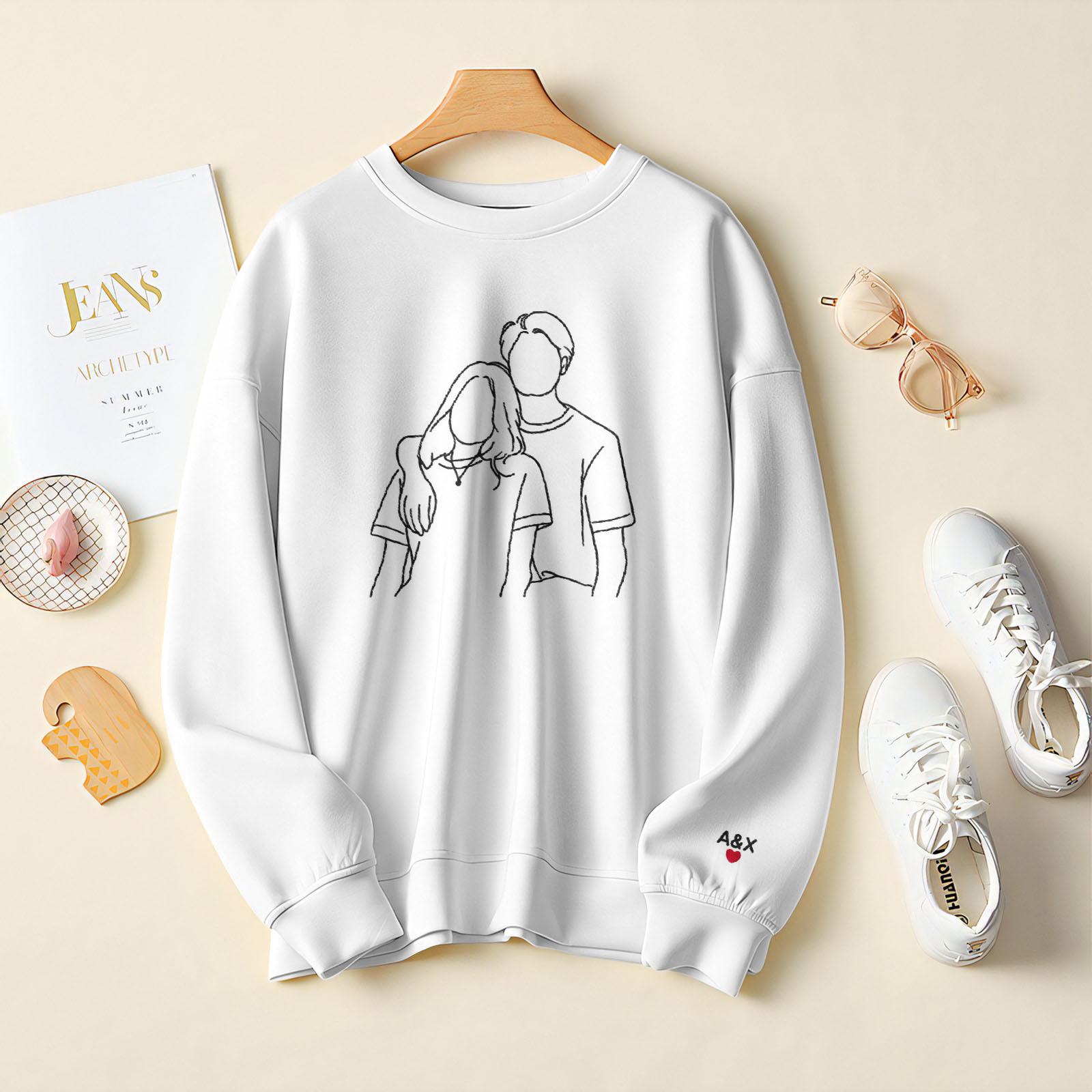 Custom Embroidered Sweatshirt Portrait Line