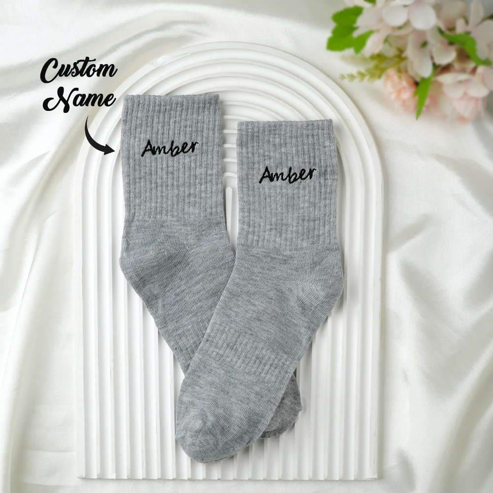 Custom Embroidered Socks Personalised Gift with Your Secret Saying or Meaningful Words