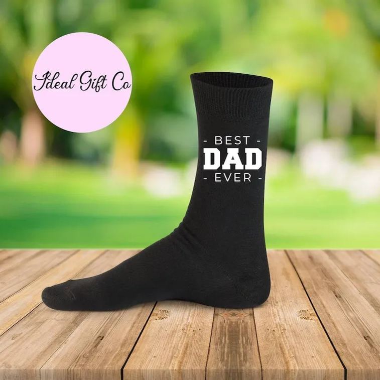Custom Embroidered Socks Best Dad Ever Socks Father's Day Gift