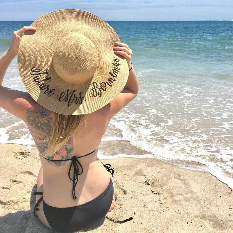 CUSTOM Embroidered Floppy Sun Hat for Her