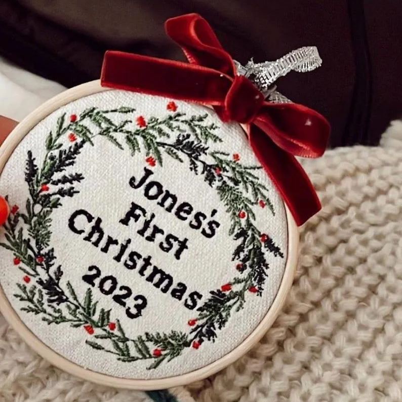 Custom Christmas embroidered ornaments