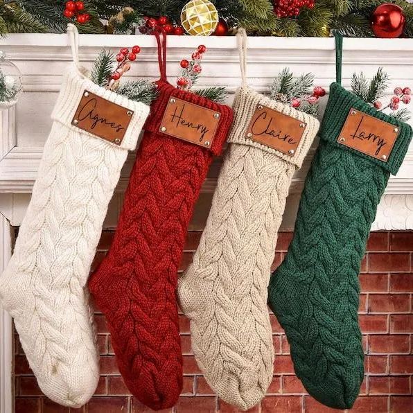 2024 Christmas Stockings With Name,Family Stockings,Holiday Stockings,Engraved Knitted Christmas Stockings,Christmas Gifts,Christmas decor