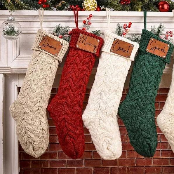2024 Christmas Stockings With Name,Family Stockings,Holiday Stockings,Engraved Knitted Christmas Stockings,Christmas Gifts,Christmas decor