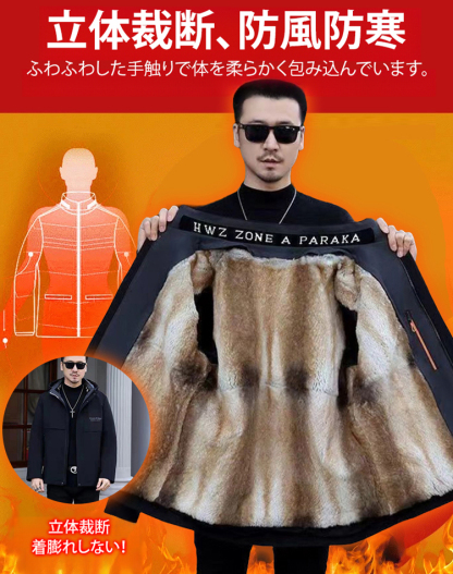 「マイナス30℃防寒対策」ミンク風ファーパーカー
