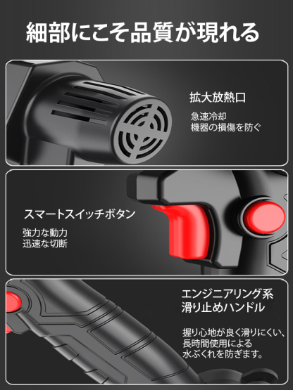 高性能小型充電式電動チェーンソー
