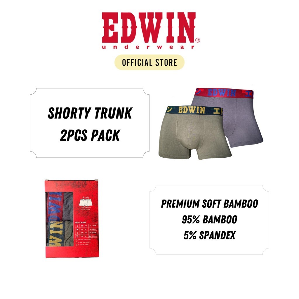 EDWIN SHORTY【EV2512-2M】Edwin Mens Underwear Bamboo Spandex 2pcs