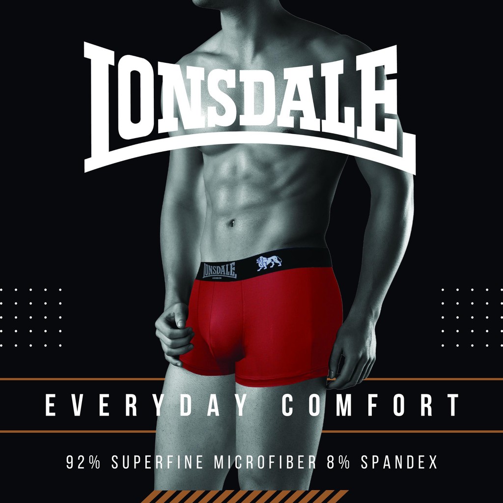 LONSDALE SUPERFINE MICROFIBER 2PK TRUNK MENS LON1007-S2