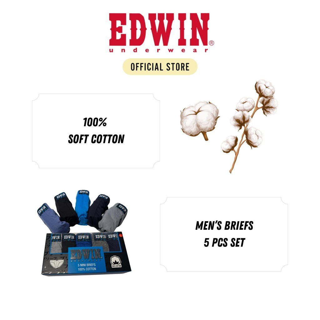 Edwin Underwear Cotton Edwin Mini Brief (5 Pcs) EV5545-5M