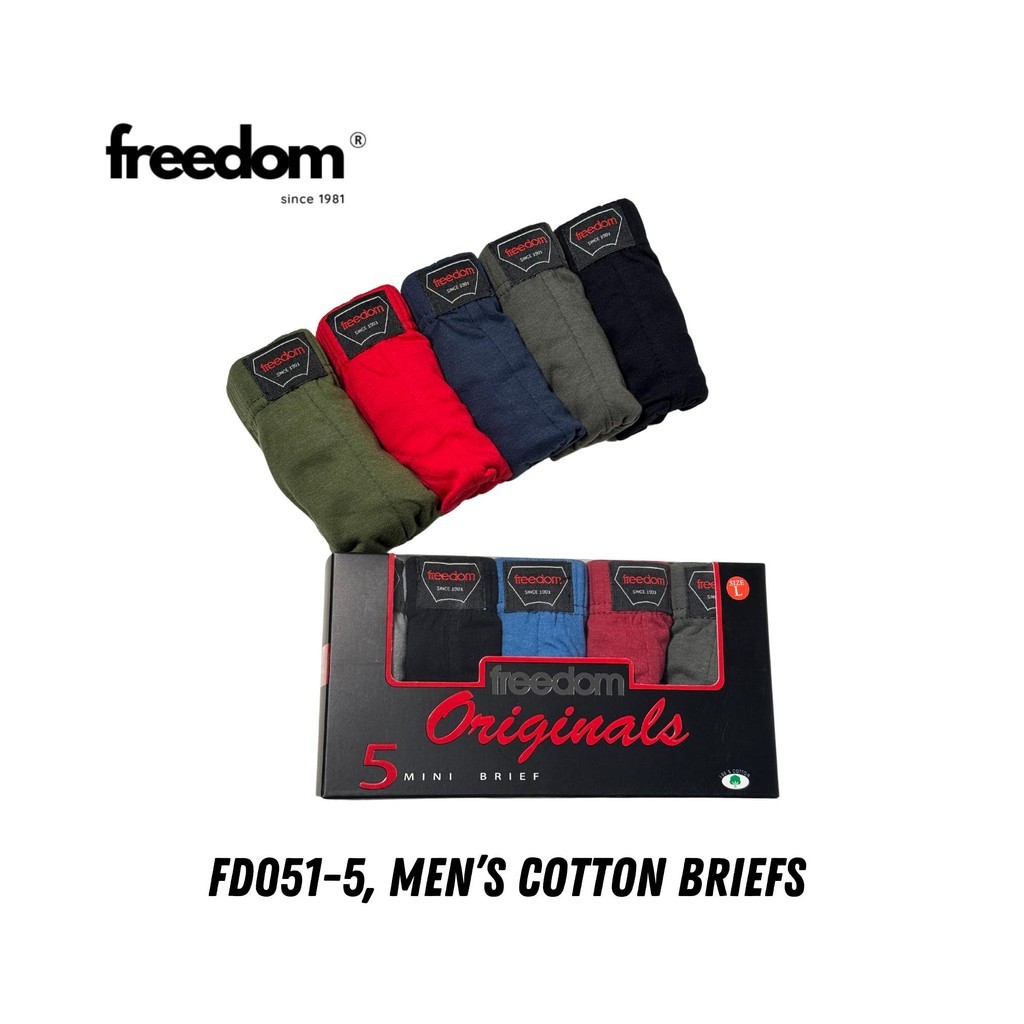 FREEDOM Men Underwear Cotton Brief (5 Pcs) FD051-5