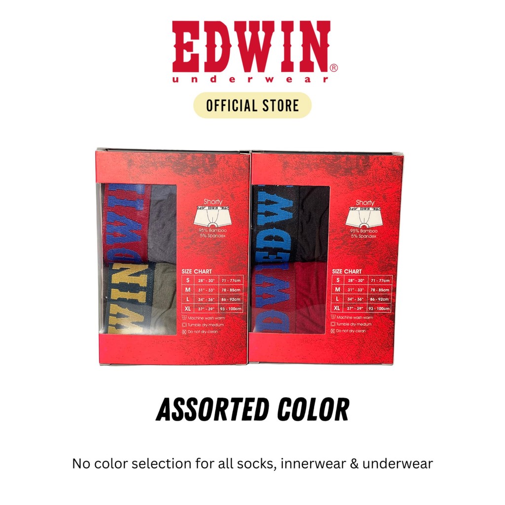 EDWIN SHORTY【EV2512-2M】Edwin Mens Underwear Bamboo Spandex 2pcs