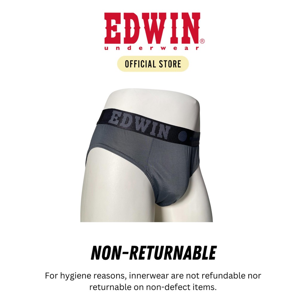 EDWIN BRIEFS【EV3503-3M】Edwin Mens Underwear Silky Microfiber Spandex Briefs 3 pcs