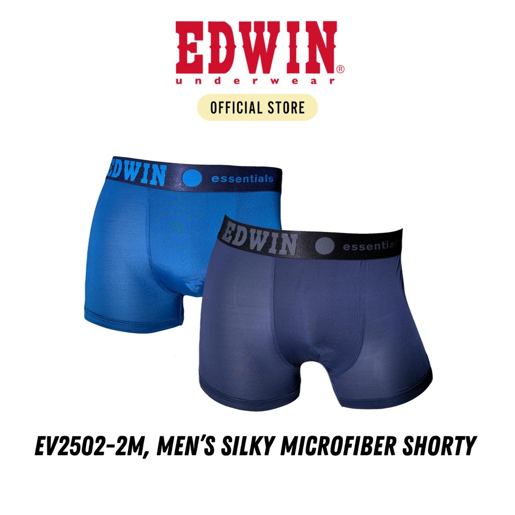 EDWIN SHORTY【EV2502-2M】Edwin Mens Underwear Silky Microfiber Spandex 2pcs