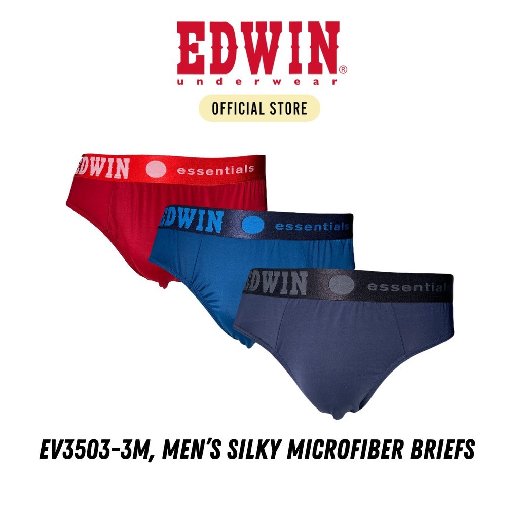 EDWIN BRIEFS【EV3503-3M】Edwin Mens Underwear Silky Microfiber Spandex B