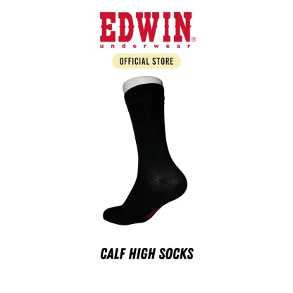 Edwin Unisex Calf High Black Socks (5 Pairs) ECS502