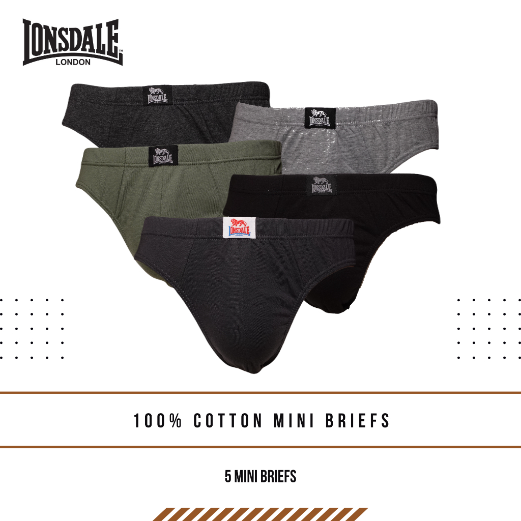 LONSDALE COTTON 5PK MINI BRIEFS MENS LON1024-M2