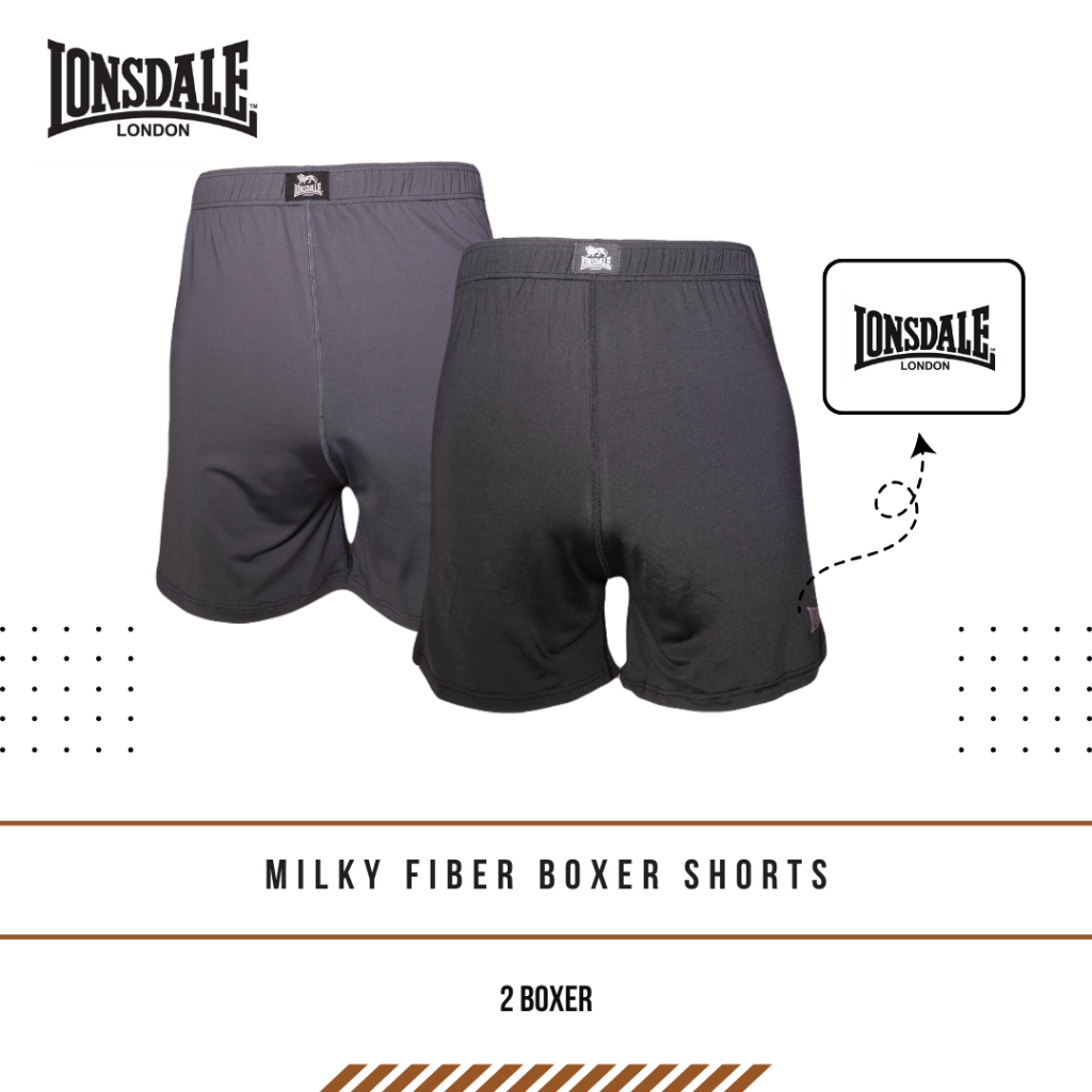 LONSDALE MILKY FIBER 2PK BOXER MENS LON1003-B2