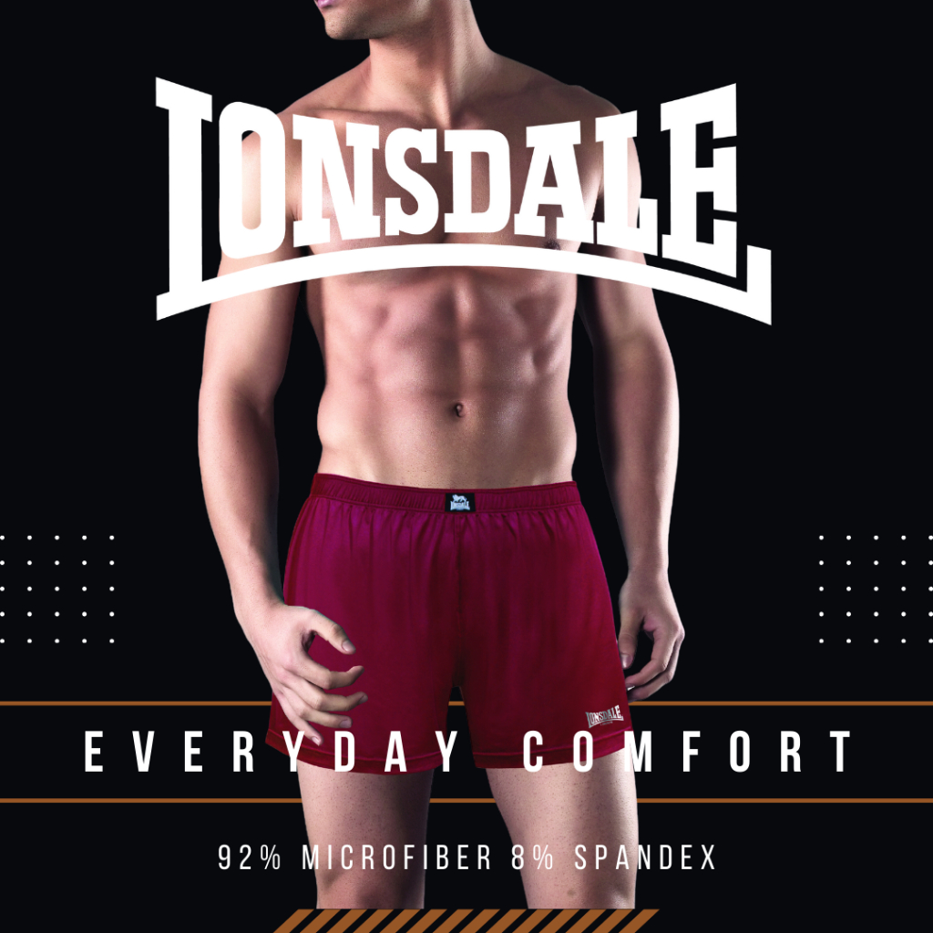 LONSDALE MILKY FIBER 2PK BOXER MENS LON1003-B2