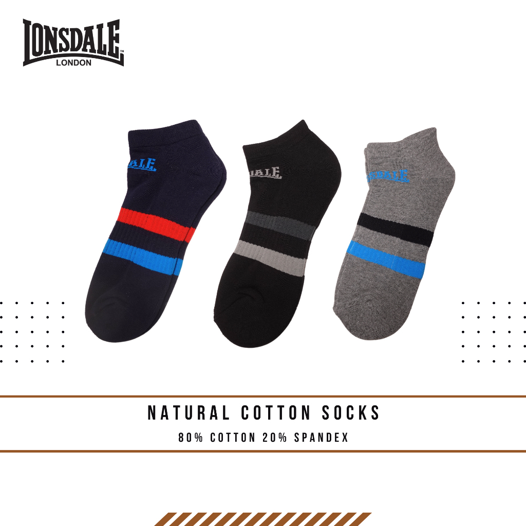 Lonsdale 3 Pack Ankle Socks LONS28143